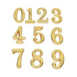 Цифра дверная 5, металл, золото