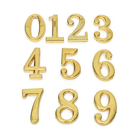 Цифра дверная 5, металл, золото - Артикул 216024