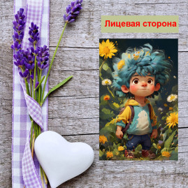 Мини открытка - карточка "Герой мультфильма", бирка для подарков, односторонние, 20 шт