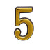 Цифра дверная 5, пластик, золото - Артикул 509611