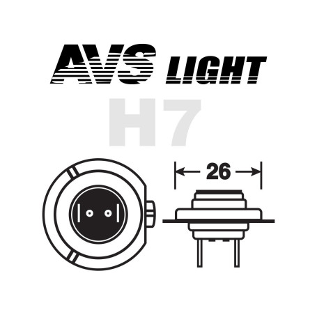 Лампа автомобильная галогеновая H7, 12V, 55Вт, Pх26d, 3700К, SIRIUS NIGHT WAY AVS - 2 шт - Артикул A78950S_AV1