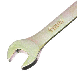 Ключ комбинированный, 9 мм, желтый цинк
