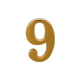 Цифра дверная 6, металл, золото