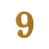 Цифра дверная 6, металл, золото - Артикул 216026