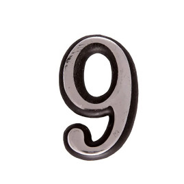 Цифра дверная 6, пластик, хром