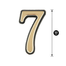 Цифра дверная 7, пластик, золото