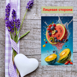 Мини открытка - карточка "Фруктовый коктейль", бирка для подарков, односторонние, 20 шт