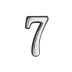 Цифра дверная 7, пластик, хром - Артикул 510111