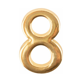 Цифра дверная 8, металл, золото