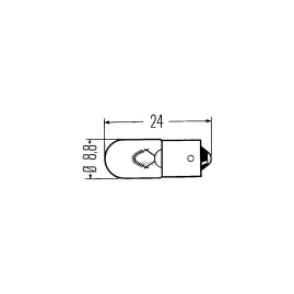 Лампа автомобильная накаливания W2W, 24V, 2Вт, BA9S, HELLA - 1 шт