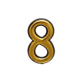 Цифра дверная 8, пластик, золото