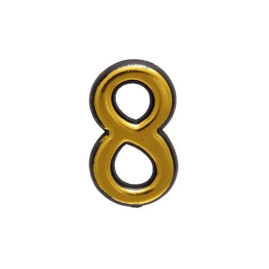 Цифра дверная 8, пластик, золото