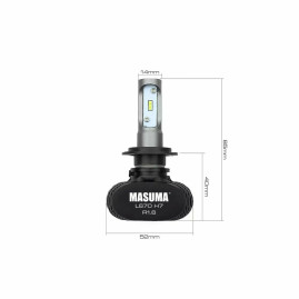 Лампы автомобильные светодиодные H7, 12/24V, 18W, 6000К, 4000LM, MASUMA- 2 шт