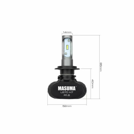 Лампы автомобильные светодиодные H7, 12/24V, 18W, 6000К, 4000LM, MASUMA- 2 шт - Артикул L670_MSU