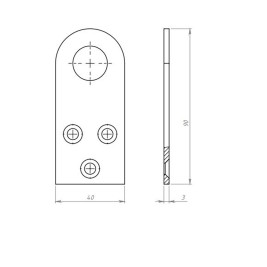 Проушина прямая, 2 мм, 90 х 40 мм, цинк Россия