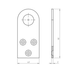 Проушина прямая, 2 мм, 90 х 40 мм, цинк Россия