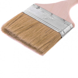 Кисть плоская, натуральная щетина, деревянная ручка 100 мм Euro
