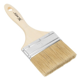 Кисть плоская, натуральная щетина, деревянная ручка 100 мм Euro