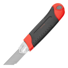 Нож, 25 мм, выдвижное лезвие, металлическая направляющая, двухкомпонентный корпус, винтовой фиксатор, с магнитом