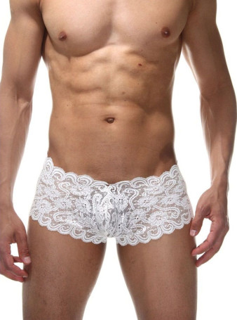 Мужские кружевные трусы-хипсы - Артикул 420366
