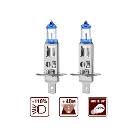 Лампа автомобильная галогеновая H1, 12V, 55Вт, P14.5s, SIRIUS NIGHT WAY AVS - 2 шт - Артикул A78944S_AV1