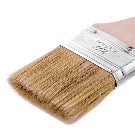 Кисть плоская, натуральная щетина, деревянная ручка 63 мм Euro - Артикул 8305411