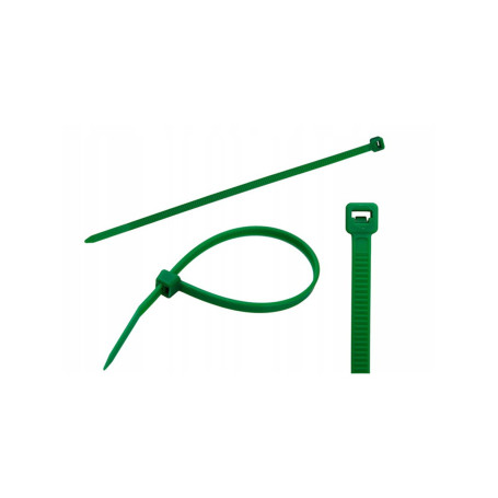 Хомуты, 200 х 3,6 мм, пластиковые, зеленые, 100 шт. - Артикул 4551211