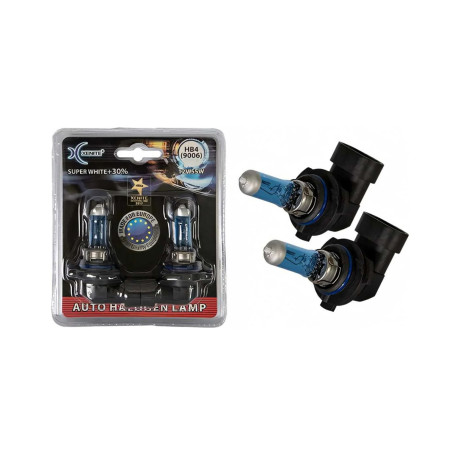 Лампа автомобильная галогеновая HB4 (9006), 12V, 55Вт, P22d, 4000К, SUPER WHITE+30%, XENITE - 2 шт - Артикул 1007041_XNI