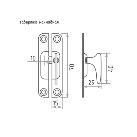 Завертка накладная ЗD 2, белая - Артикул 9150411