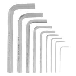 Набор ключей имбусовых (шестигранников) HEX, 1,5-10 мм, 45x, закаленные, 9 шт, короткие