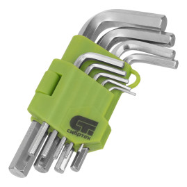 Набор ключей имбусовых (шестигранников) HEX, 1,5-10 мм, 45x, закаленные, 9 шт, короткие