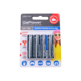 Батарейка АА (пальчиковые), Super Power, LR6, Alkaline 1.5V, GoPower