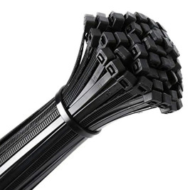 Хомуты, 400 x 4.8 мм, пластиковые, черные, 50 шт