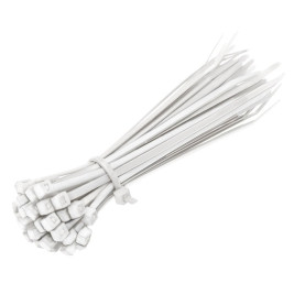 Хомуты, 400 х 8 мм, пластиковые, белые, 50 шт