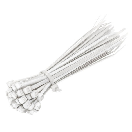 Хомуты, 400 х 8 мм, пластиковые, белые, 50 шт - Артикул 4558211