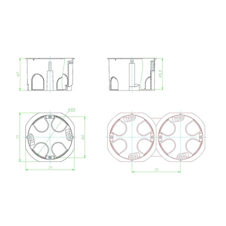 Подрозетник для гипсокартона 5 шт - Артикул 10101046