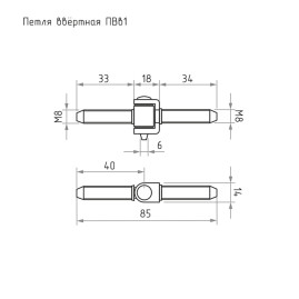 Петля ввертная ПВВ-1, цинк, 2 шт.