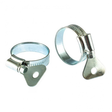 Хомуты металлические 12-20 мм, ширина 10 мм , с метал. ключом, 2 шт. - Артикул 47649711