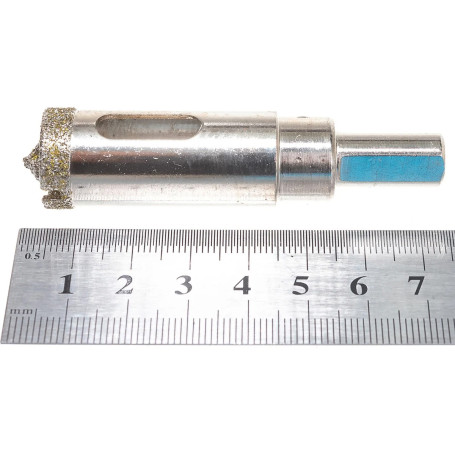 Сверло по керамограниту, алмазное, 18 х 67 мм, трехгранный хвостовик - Артикул 72618311