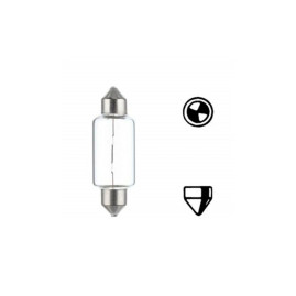 Лампа автомобильная накаливания R10W, 24V, 10Вт, SV8.5-8, L 41мм, HELLA - 1 шт