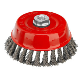 Щетка для УШМ, 125 мм, М14, "чашка", крученая проволока 0,5 мм