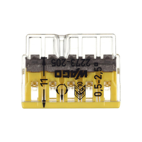 2273-205, Клемма 5 контактная, компактная, 0.5-2.5 кв.мм (10 шт) - Артикул 2273-205