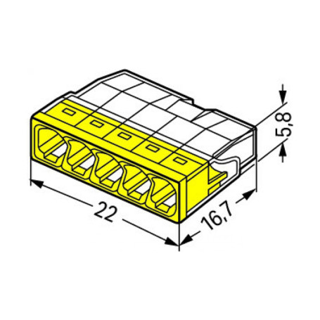 2273-205, Клемма 5 контактная, компактная, 0.5-2.5 кв.мм (10 шт) - Артикул 2273-205