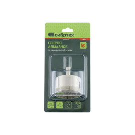 Сверло по стеклу и керамической плитке, 50 х 55 мм, цилиндрический хвостовик