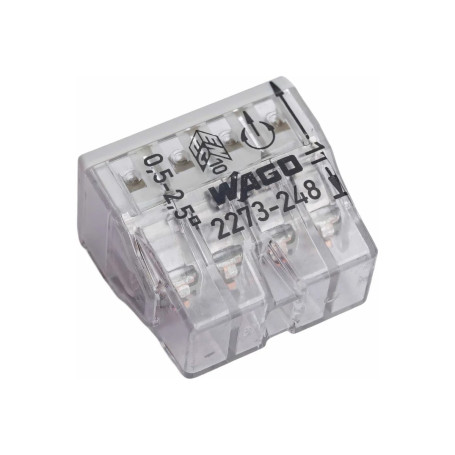 2273-248, Клемма 8 контактная, компактная, с пастой 0.5-2.5 кв. мм 10 шт - Артикул 2273-248