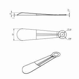 Рожок обувной 200 мм, медь