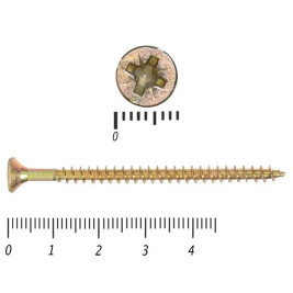 Саморез универсальный, желтый, 3.5х45 мм, 25 шт