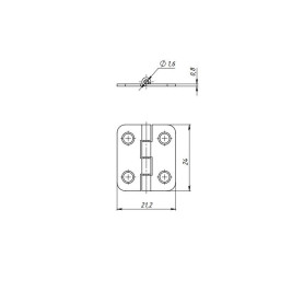 Петля карточная 22х24, цинк, 2 шт.