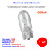 Лампа автомобильная накаливания W5W, 24V, 5Вт, W2.1x9.5d, ORIGINAL LINE Osram - 1 шт - Артикул 4050300891552_OSR