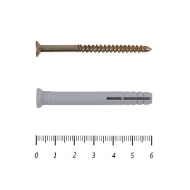 Дюбель-гвоздь потай 6х60 мм, 10 шт